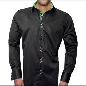 Anton Alexander XXL Black Shamrock Saint Patrick’s Day Button Down Shirt Mens